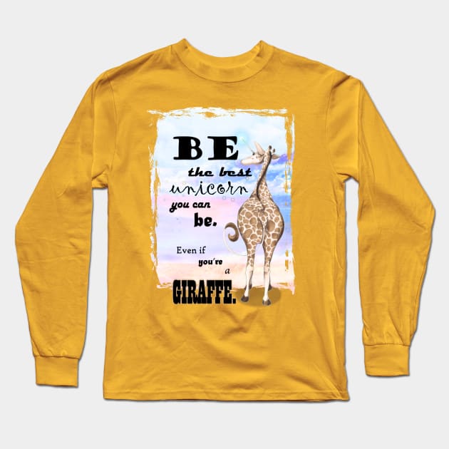 Girafficorn - Unicorn Giraffe Art Long Sleeve T-Shirt by FishWithATopHat